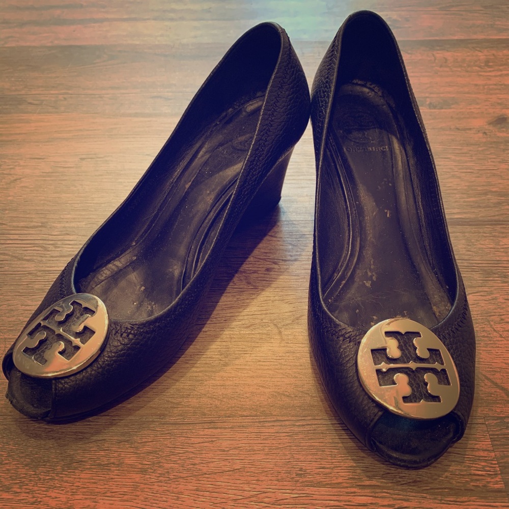 Authentic Tory Burch Melanie Peep toe wedges